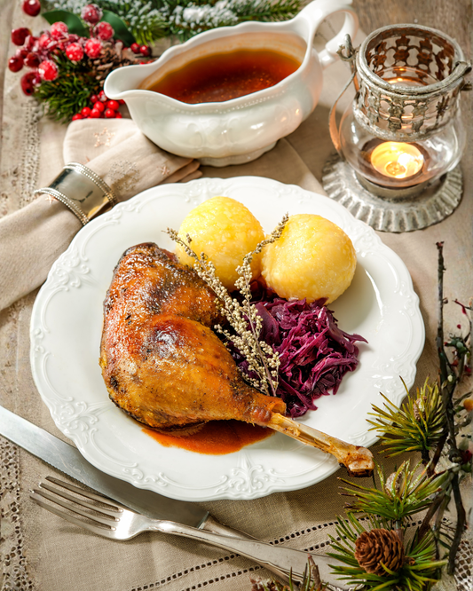 Festtagsgans mit Honig, Apfel & Thymian