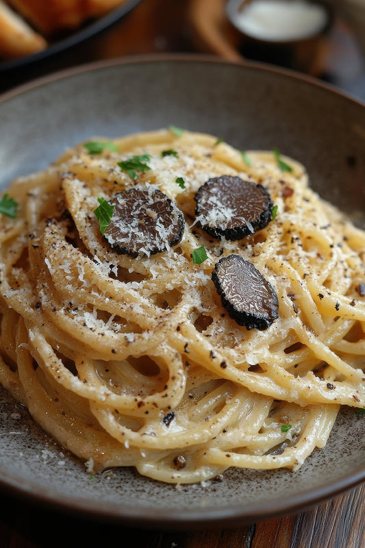 Emmer-Spaghetti mit Black Trüffel-Paste!