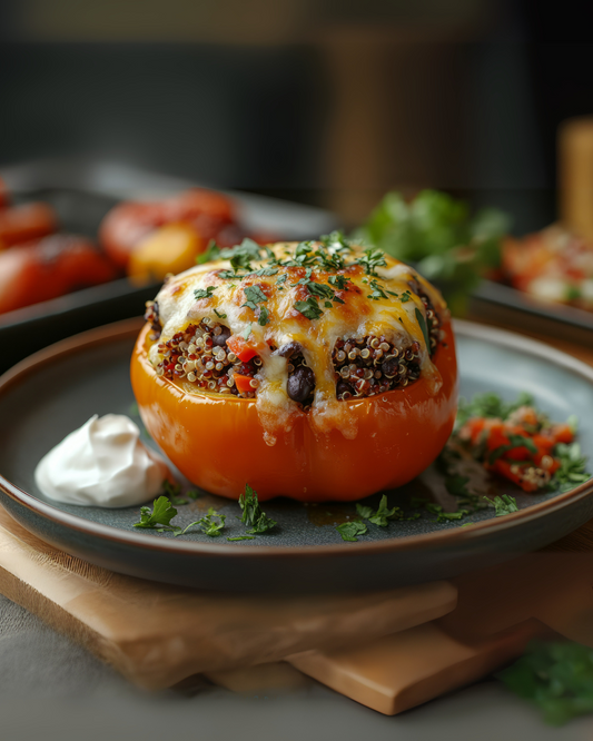Honig-Quinoa-gefüllte Paprika